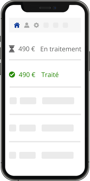 Exemple de suivi des virements SEPA sur mobile