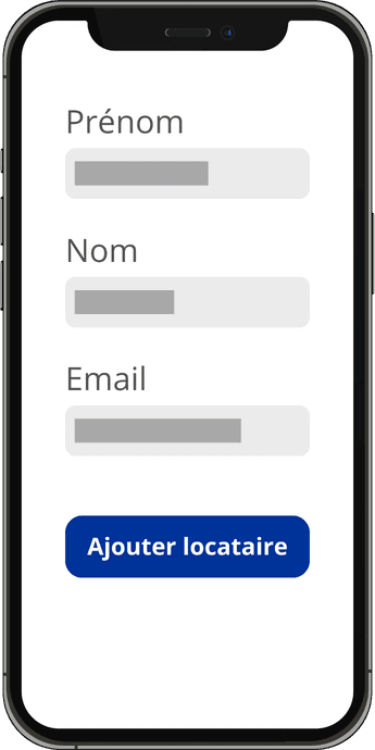 Exemple ajout de locataire sur mobile