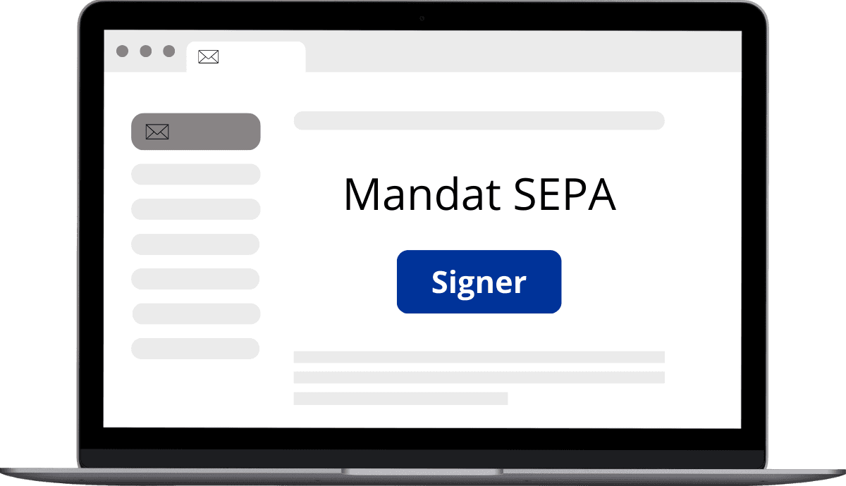 Exemple signature de mandat SEPA sur grand écran